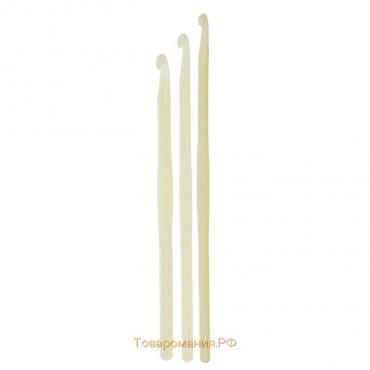 Набор крючков для вязания, d = 4/5/6 мм, 14 см, 3 шт, цвет белый