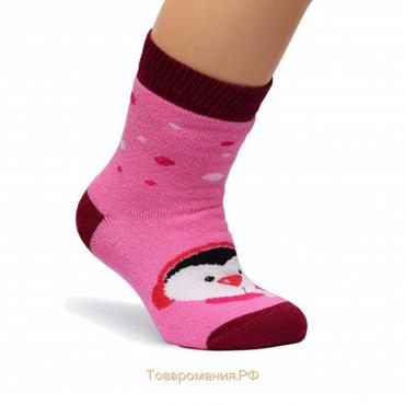 Носки детские махровые, цвет розовый, размер 14-16