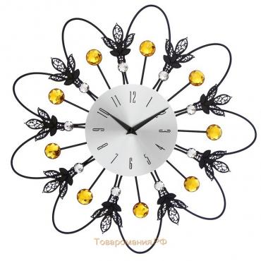 Часы настенные, серия: Ажур, "Ромашка", плавный ход, d-41,5 см, циферблат 15 см