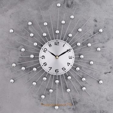 Часы настенные, серия: Ажур, "Зеркальные сферы", плавный ход, d-39 см, циферблат 13 см