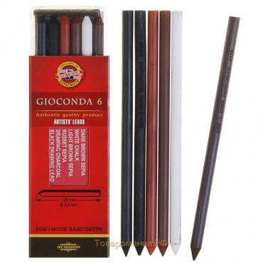 Набор стержней для рисования Koh-I-Noor 4869 (III) Gioconda, 5,6 мм, 6 штук, микс