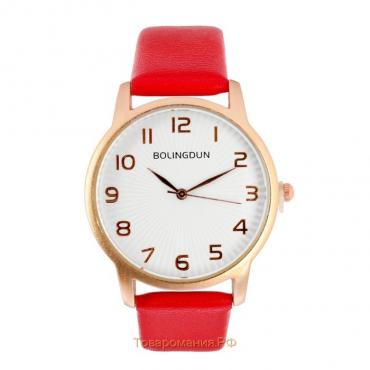 Часы наручные кварцевые женские "Бернини", d-3.6 см, красный