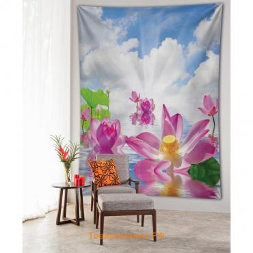 Декоративное панно с фотопечатью «Нежные водные лилии», вертикальное, размер 100х150 см