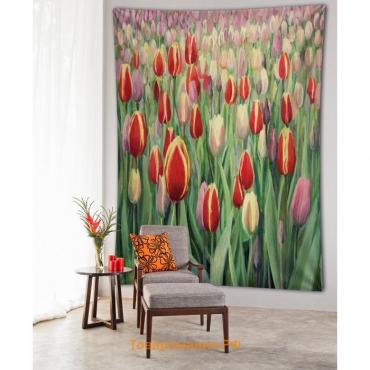 Декоративное панно с фотопечатью «Тюльпановый рай», вертикальное, размер 100х150 см