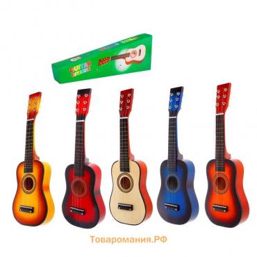 Музыкальная игрушка "Гитара" 58 см, 6 струн, медиатор, цвета МИКС