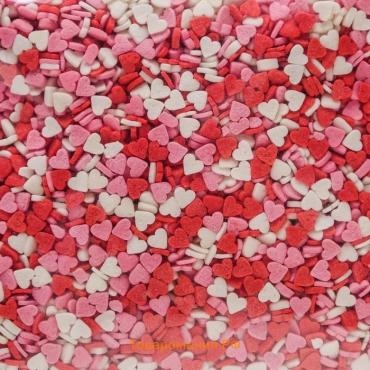 Кондитерская посыпка «Мини-сердце» белая/красная/розовая, 750 г