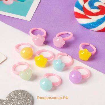 Кольцо детское «Выбражулька» конфетти с сердечками, форма МИКС, цвет МИКС, безразмерное