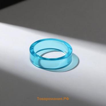 Кольцо пластик "Тренд", цвет голубой, размер 18
