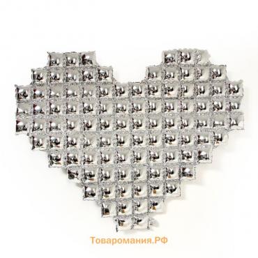 Шар фольгированный 42" «Сердце поп-ит», серебро, под воздух