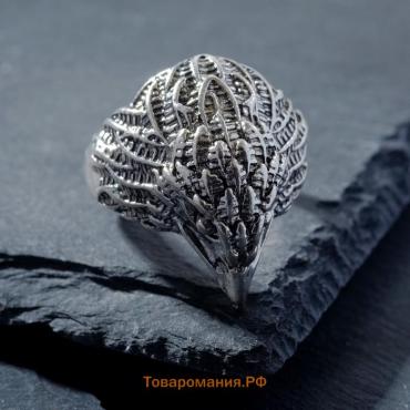 Кольцо «Перстень» сокол, цвет чернёное серебро, безразмерное