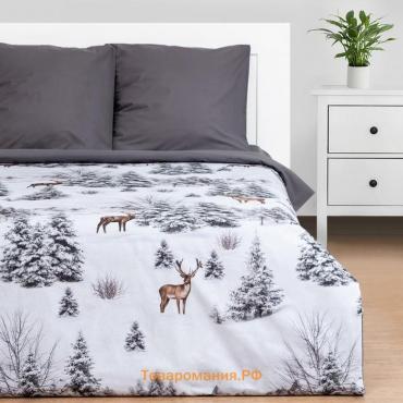 Новый год. Постельное бельё  2 сп Snow forest 175х215 см, 200х220 см, 70х70 см - 2 шт, поплин