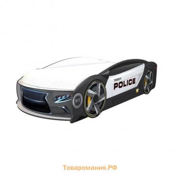 Кровать машинка Police «Манго-Л», цвет чёрный