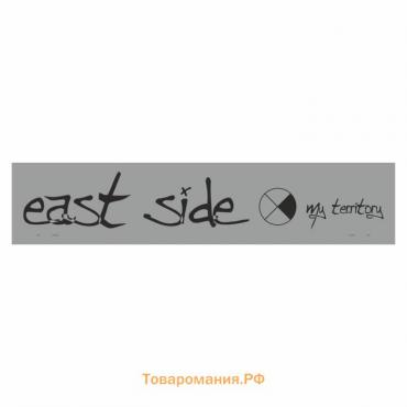 Полоса на лобовое стекло "East Side", серебро, 1220 х 270 мм