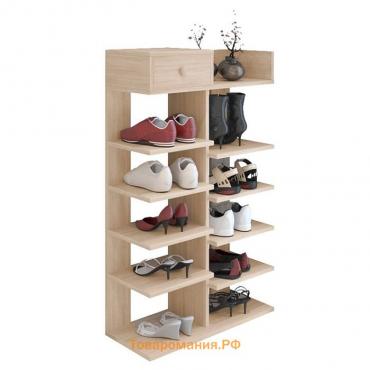 Обувница, этажерка для обуви «КарлСон24» Scandi, 35 х 50 х 110 см, цвет дуб сонома