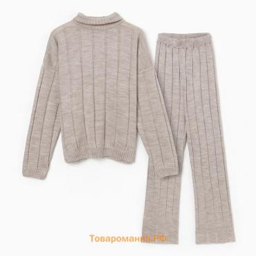 Костюм женский (джемпер+брюки) MINAKU:Knitwear collection цвет капучино, р-р 50-52